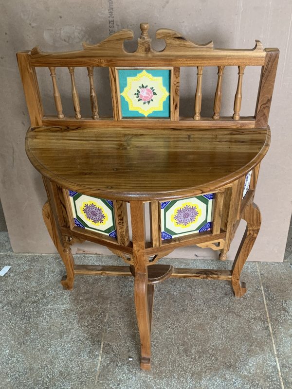 Teak Wood D Shape table - Image 2