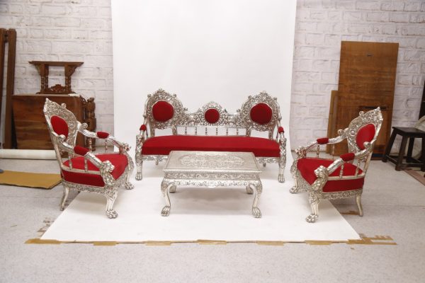 Silver Sofa set with Table