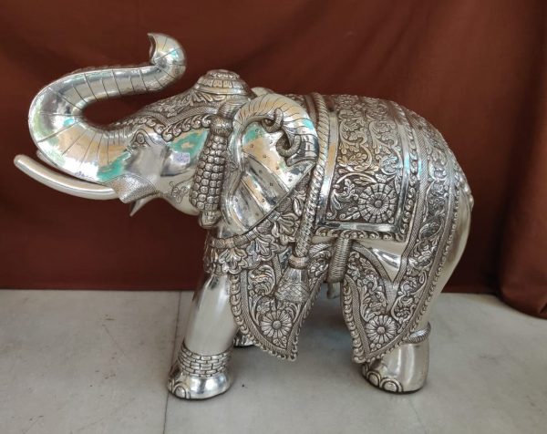 Silver Quoted Wooden Elephant